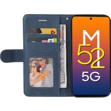 SZY Mall Samsung Galaxy M52 5g Iki Renkli Dikiş Kickstand Koruyucu Pu (Yurt Dışından)