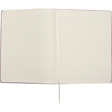 Victoria's Journals Kuka Vegan Deri Esnek Kapaklı Lastikli Planlayıcı Çizgili Not Defteri 15 x 21 cm A5 Mor