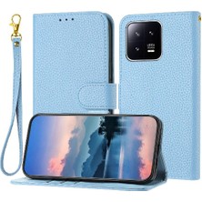 BDT Market Telefon Kılıfı Için Xiaomi 13 Litchi Desen Kart Yuvaları Tutucu Flip Folio Pu (Yurt Dışından)