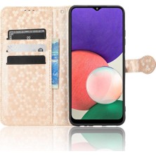 BDT Market Samsung Galaxy A22 5g Için Kılıf Deri Cüzdan Kapak Geometrik Desen (Yurt Dışından)