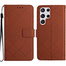 BDT Market Samsung Galaxy S24 Için Flip Case Ultra Elmas Kabartmalı Cüzdan Pu Deri (Yurt Dışından)