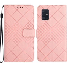 BDT Market El Kayışı Elmas Kabartmalı Kart ile Samsung Galaxy A71 4g Için Flip Case (Yurt Dışından)