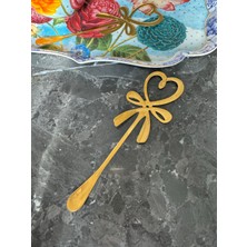 Hatice Sakallı 1 Adet Gold Titanyum Kaplama Kalpli Nescafe Kaşığı