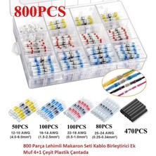 Güen Elektronik 800 Parça Lehimli Makaron Seti Kablo Birleştirici Ek Muf 4+1 Çeşit