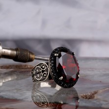 Tesbih Sepetim Zirkon Taşlı Oval Model 925 Ayar Gümüş Erkek Yüzük