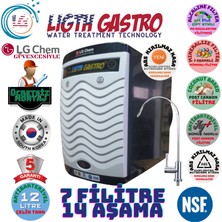 Light Gastro Lg Chem Gold Plus Ücretsiz Montaj Siyah-Beyaz Renk 12 Litre 14 Aşama 7 Filitre Su Arıtma Cihazı