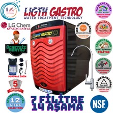 Light Gastro Lg Chem Gold Plus Pompalı Ücretsiz Montaj  Siyah-Kırmızı Renk 12 Litre 14 Aşama 7 Filitre Su Arıtma Cihazı