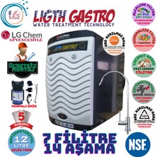 Light Gastro Lg Chem Gold Plus Pompalı Ücretsiz Montaj  Siyah-Beyaz Renk 12 Litre 14 Aşama 7 Filitre Su Arıtma Cihazı