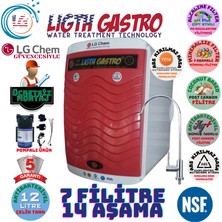 Light Gastro Lg Chem Gold Plus Pompalı Ücretsiz Montaj  Beyaz - Kırmızı Renk 12 Litre 14 Aşama 7 Filitre Su Arıtma Cihazı