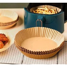 Kitchen Line Büyük Boy Fritöz Pişirme Kağıdı Air Fryer 16X4,5 Tüm Markalara Uygun Yuvarlak Model 50 Adet