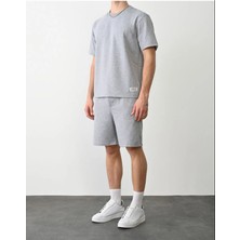 Wear Pamuklu Tişört ve Şort Takım Gri