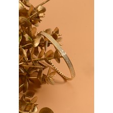 ÇGK KUYUMCULUK 3 Sıra Taşlı Baget Füzyon Kelepçe Altın Bilezik CGKKLP0057