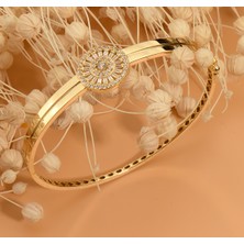 ÇGK KUYUMCULUK  Baget Taşlı Füzyon Kelepçe Altın Bilezik CGKKLP0054