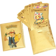 Pokemon Vmax Gold Card Tcg Dx Gx Altın Esnek Oyuncu & Koleksiyon 1 Paket (10 Adet )Pokemon Kartı