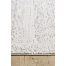 Ottofis Toscana Koleksiyonu 3.5m² 150x230cm Krem Renk %100 Polyester İplik Tüylenme ve Toz Yapmayan Düz Saçaklı Makine Halısı