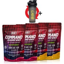 SSN Sports Style Nutrition Ssn Command Quadro Whey 30 gr x 60 Sachets 1800 gr Mıx 5(Çilek-Muz)