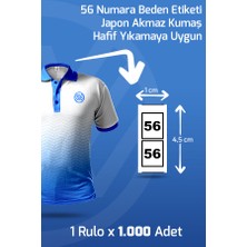 Netsan Etiket 56 Numara Beden Etiketi / Tırnak Etiketi ( 1 Rulo  x  1000 Adet )