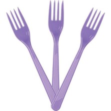 Kikajoy Mor Plastik Çatal 25 Adet