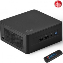 Asus NUC13 Pro Tall Kit Intel Core Vpro® 1350P 16GB 256GB SSD Freedos Wifi/bluetooth/thunderbolt Mini Bilgisayar NUC13L3HVF05 + Zetta Flash Bellek