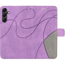 MY Boutique1 Samsung Galaxy A05S Iki Renkli Dikiş Pu Deri Flip Folio Için Kılıf (Yurt Dışından)