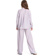 LuiKids Kız Çocuk Oversize Rahat Kesim Gömlek ve Pantolon Takım