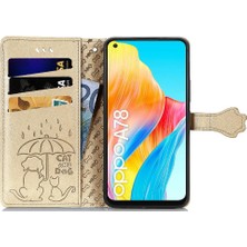 SZY Market Oppo A78 4g Için Kılıf Deri Kılıf Kapak Çevirin Darbeye Kısa Kayış (Yurt Dışından)