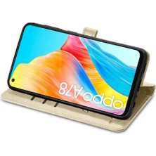 SZY Market Oppo A78 4g Için Kılıf Deri Kılıf Kapak Çevirin Darbeye Kısa Kayış (Yurt Dışından)