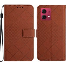 SZY Market Motorola Moto G84 Için Flip Case El Kayışı Cüzdan ile 5g Elmas Kabartmalı (Yurt Dışından)