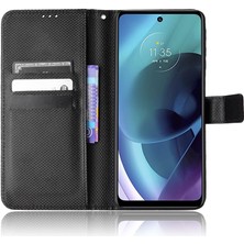 SZY Market Motorola Moto G51 5g Kickstand Manyetik Cüzdan Kart Tutucu Kapak (Yurt Dışından)