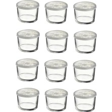 Paşabahçe Kapaklı Cam Saklama Kabı 12 Li Kahvaltılık 220CC 42230-12 Şeffaf Renk Tek Ebat Beden