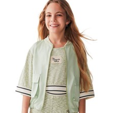 NK Kız Çocuk Paraşüt Kumaş Kolları Tiko Detaylı Ceket