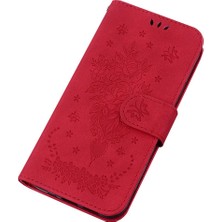 BDT Boutique Oppo RENO11 F Kickstand Flip Pu Deri Kapak Kabartma Gül Çiçekler Için Kılıf (Yurt Dışından)