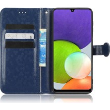 BDT Boutique Samsung Galaxy A22 4g Için Kılıf Deri Cüzdan Kapak Geometrik Desen (Yurt Dışından)