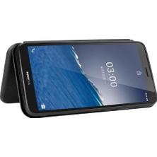 BDT Boutique Kart Tutucu Kickstand Deri Folio Flip Case ile Nokia C3 Için Kılıf (Yurt Dışından)