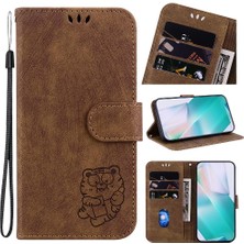 BDT Boutique Tecno Pop 6 Gitmek Için Kılıf Cüzdan Kılıf Kabartmalı Sevimli Kaplan Flip Folio Tutucu (Yurt Dışından)