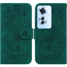 BDT Boutique Oppo RENO11 F Kickstand Flip Pu Deri Kapak Kabartma Gül Çiçekler Için Kılıf (Yurt Dışından)