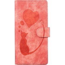 BDT Boutique IPhone 13 Için Kılıf Mini Kabartmalı Sevimli Kedi Cüzdan Kılıf Flip Folio Kart (Yurt Dışından)