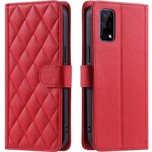 BDT Boutique Realme 7 Pro Için Telefon Kılıfı Manyetik El Kayışı Kafes Flip Folio Cüzdan (Yurt Dışından)