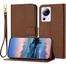 BDT Boutique Telefon Kılıfı Için Xiaomi 13 Lite Flip Folio Cüzdan Kart Yuvaları Tutucu Pu (Yurt Dışından)