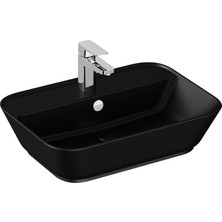 VitrA Geo 7426B083-0001 Dikdörtgen Çanak Lavabo, 60 cm, Mat Siyah