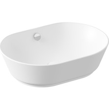VitrA Geo 7427B001-0012 Oval Çanak Lavabo, 55 cm, Mat Beyaz