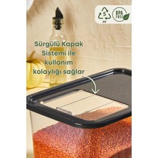 Grimor Life 2'li Mega Boy Sürgülü Kayar Kapaklı Erzak Saklama Kabı Seti-Çok Amaçlı Buzdolabı Düzenleyici 10 Lt