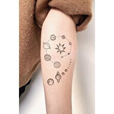 Acousticworld Minimal Gezegen Uzay Geçici Dövme Tattoo  El,kol,bilek,göğüs Dövme,tattoo