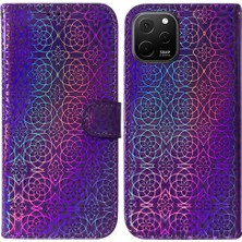 YH Market Huawei Nova Y61 Cüzdan Kılıf Kart Yuvası Glitter Renkli Premium (Yurt Dışından)