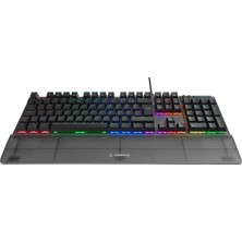 Rampage Carbon Mekanik Rgb Q Bilek Destekli Red Switch Gaming Oyuncu Klavye