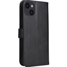 YH Market Kart Yuvası ile iphone 14 Için Flip Case Artı Yüksek Kaliteli Deri Klasik (Yurt Dışından)