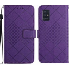 YH Market El Kayışı Elmas Kabartmalı Kart ile Samsung Galaxy A71 4g Için Flip Case (Yurt Dışından)