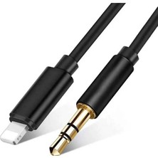 iPhone Uyumlu Aux Kablosu Lightning To 3.5mm Jack Çevirici Dönüştürücü Tak Çalıştır.