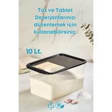 Grimor Life 2'li Mega Boy Sürgülü Kayar Kapaklı Tablet Deterjan Saklama Kutusu-Çok Amaçlı Saklama Kabı 10 Lt.