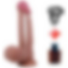 Odins Shop Belden Bağlamalı 24 Cm Kıkırdak Yapılı Çift Katmanlı Gerçekçi Melez Dildo Penis